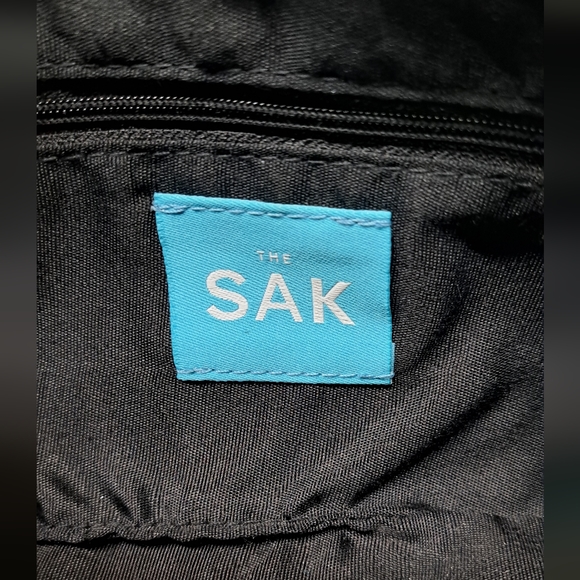 THE SAK Woven fabric and genuine leather small shoulder bag black white - Picture 6 of 12